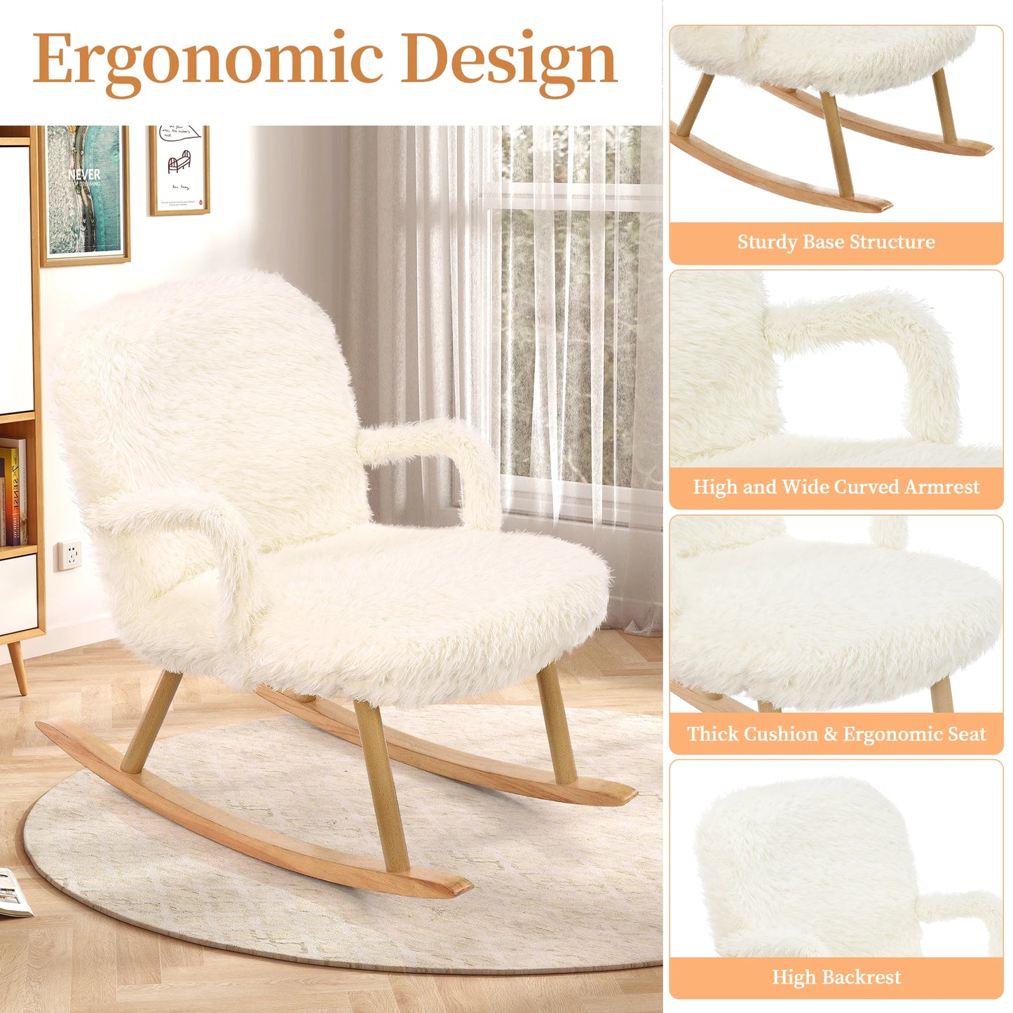 Fauteuil – Relaxstoel – Loungefauteuil – Leunstoel – Zitzak – Cashmere Bekleding – Massief Houten Poten – Inclusief Voetsteun