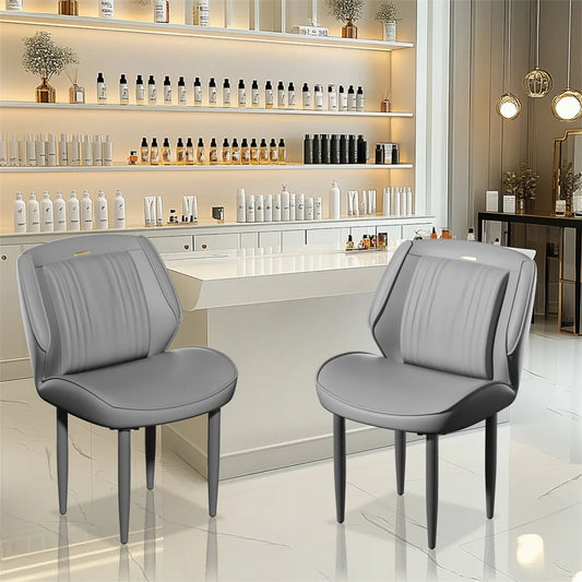 Eetkamerstoelen – Stoelen – Dining Stoelen – Armloze Stoelen – Microfiber PU-leer – Massief Hout – Draagvermogen 150 Kg - Donkergrijs