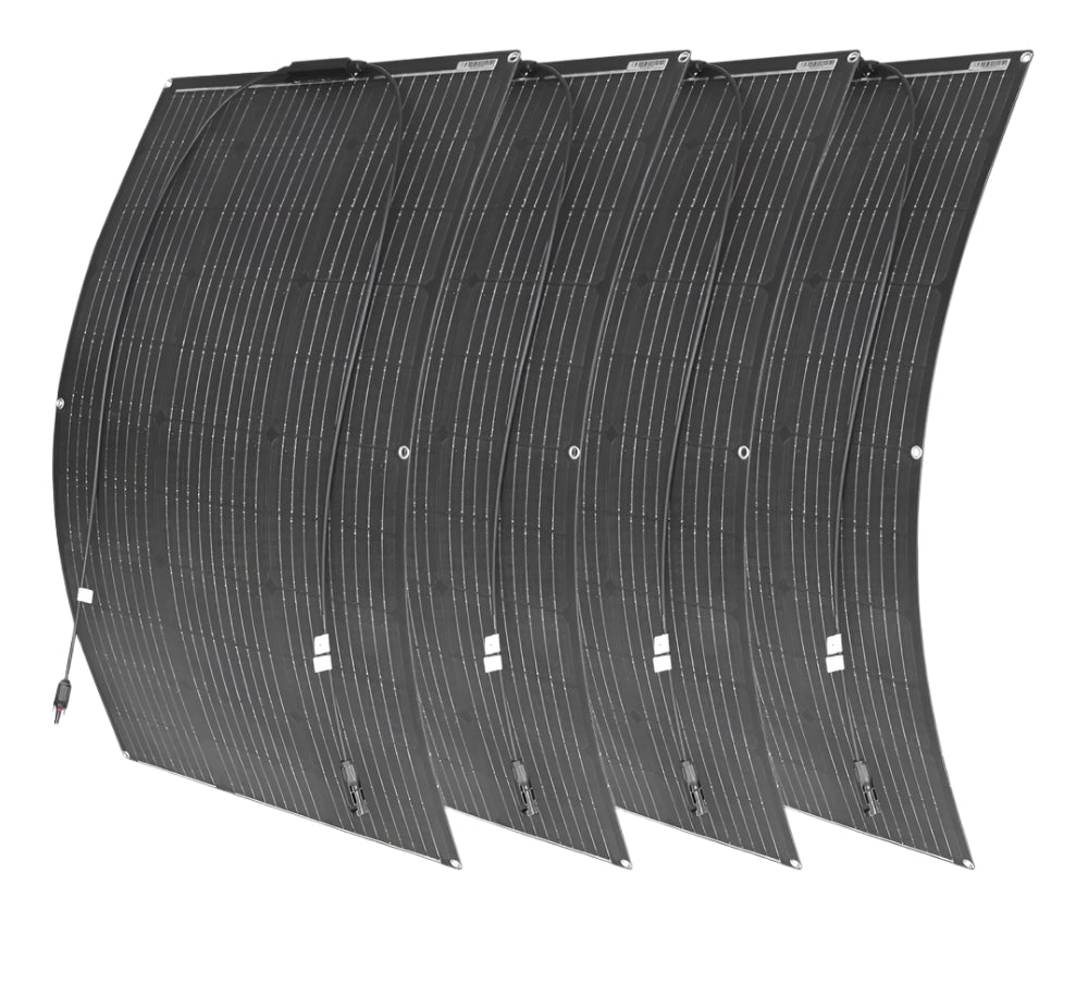 Zonnepaneel - Zonnepanelen - Monokristallijne Solar Kit - Flexibel - ETFE - Buigzaam - Waterdicht - Lichtgewicht - 400W - 4 Stuks - voor Boot - Camper - Caravan - RV of Tuin