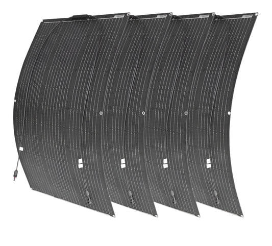 Zonnepaneel - Zonnepanelen - Monokristallijne Solar Kit - Flexibel - ETFE - Buigzaam - Waterdicht - Lichtgewicht - 400W - 4 Stuks - voor Boot - Camper - Caravan - RV of Tuin