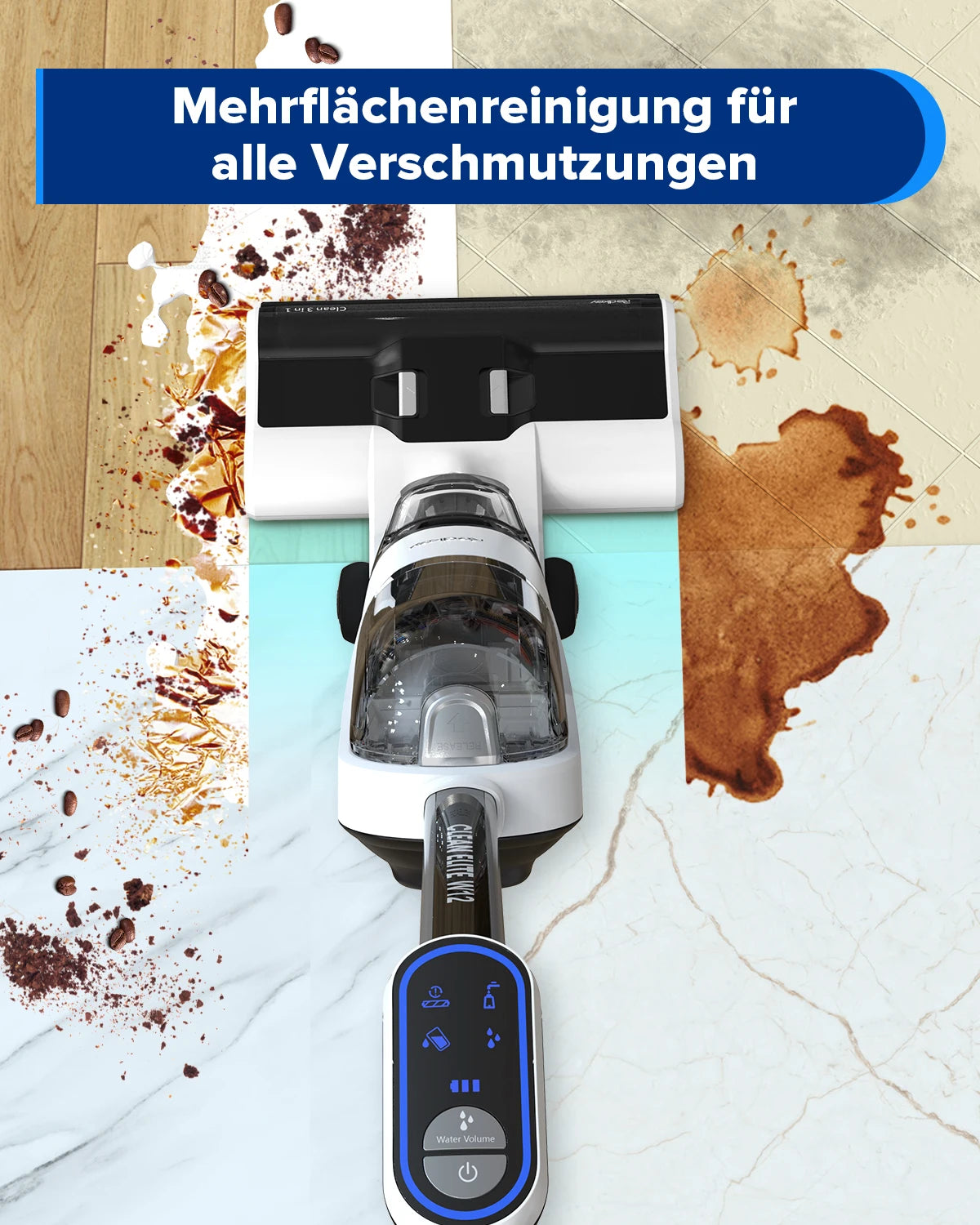Draadloze Stofzuiger – 3-in-1 Schoonmaker – Stofzuiger Met Watertank – Nat en Droog Stofzuiger – Lichtgewicht – 40 Minuten Batterijduur - 150W - 2600mAh