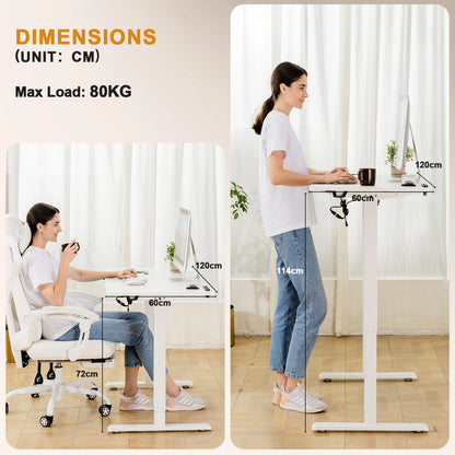 Bureautafel Verstelbaar – Zit-Sta Bureau – Elektrisch Bureau – Computertafel – Werkblad 140x60/160x70 cm – Ingebouwde USB-poort & Hoofdtelefoonhaak - QUORE