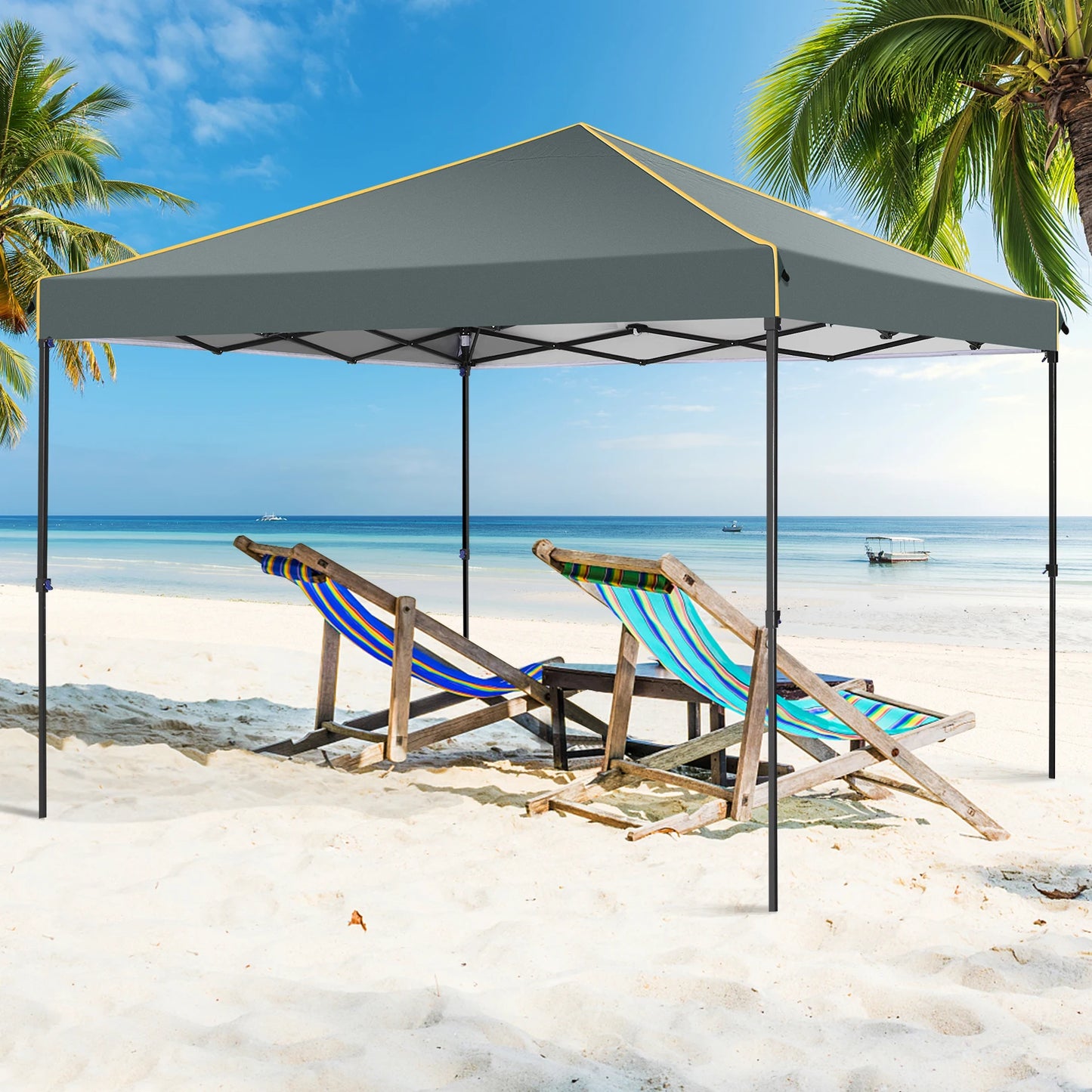 Tuinpaviljoen – Tuinkamer – Tuinoverkapping – Pop-Up Tent – 3x3 Meter – Waterdicht – UV-Bescherming - Grijs