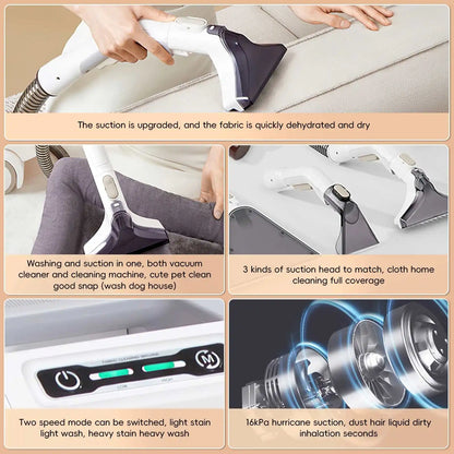 Stofzuiger – Handstofzuiger – Tapijtreiniger – Sofa Reiniger – Handheld Reiniger – 16.000 Pa Zuigkracht – 800W Krachtige Motor - QUORE