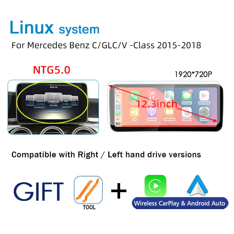 Multimedia Speler – Car Radio – Navigatiesysteem – Touchscreen – Auto Stereo – Draadloos CarPlay & Android Auto – 12,3 Inch Scherm – Geïntegreerde GPS Navigatie - QUORE