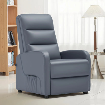 Relaxstoel - Relaxstoelen - Stoelen - Loungestoel - TV Stoel - met Voetsteun - en Kussen - Verstelbare Rugleuning - Comfortabele - PU Leer - 160° Ligstand - Voor Woonkamer - Slaapkamer - Thuisbioscoop - Grijs