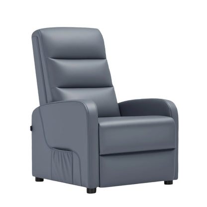 Relaxstoel - Relaxstoelen - Stoelen - Loungestoel - TV Stoel - met Voetsteun - en Kussen - Verstelbare Rugleuning - Comfortabele - PU Leer - 160° Ligstand - Voor Woonkamer - Slaapkamer - Thuisbioscoop - Grijs