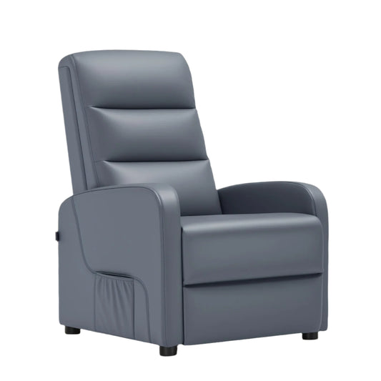 Relaxstoel - Relaxstoelen - Stoelen - Loungestoel - TV Stoel - met Voetsteun - en Kussen - Verstelbare Rugleuning - Comfortabele - PU Leer - 160° Ligstand - Voor Woonkamer - Slaapkamer - Thuisbioscoop - Grijs