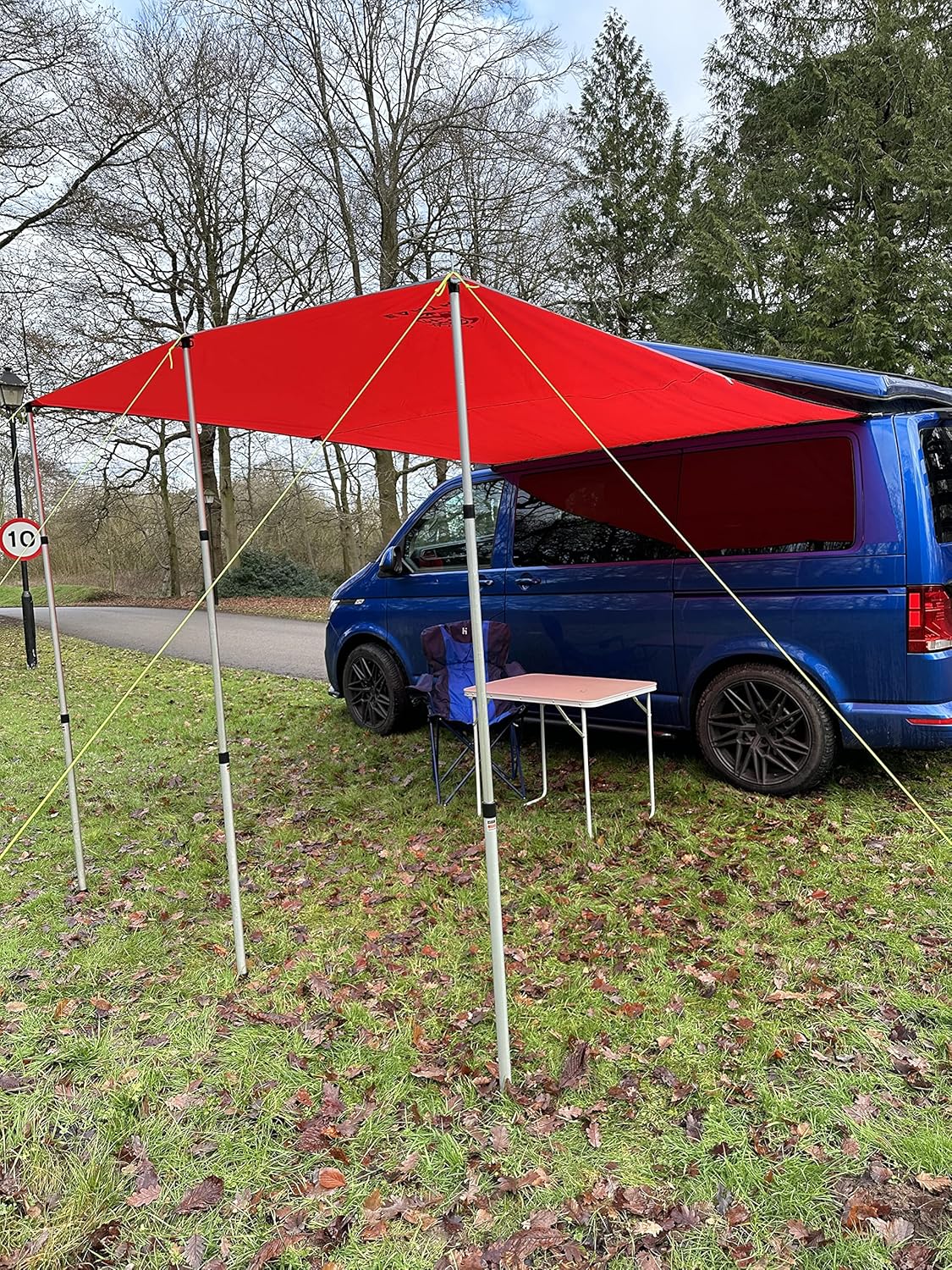 Wild Earth DELUX Zonneluifel voor VW Camper Van Camper RV 2.4m x 3m ROOD