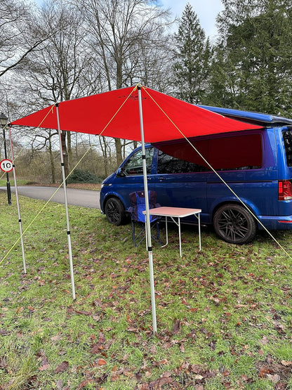 Wild Earth DELUX Zonneluifel voor VW Camper Van Camper RV 2.4m x 3m ROOD