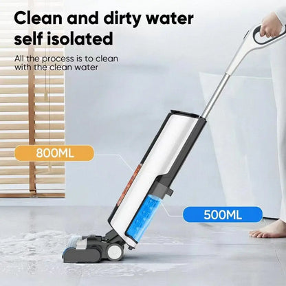 Nat En Droog Schoonmaker – Multifunctionele Mop – Dweil En Stofzuiger – Zelfreinigend – Zonder Kabels – 2600mAh Accu – 25 Cm Rollerborstel