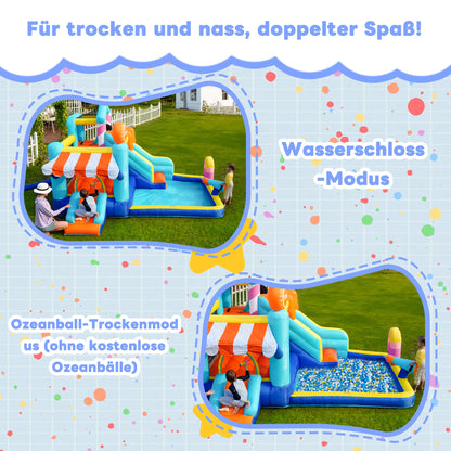 Opblaasbaar Speelparadijs – Waterglijbaan – Klimwand – Trampoline – Speeltuin – Dubbele Glijbanen – Duurzaam Oxford-Stof