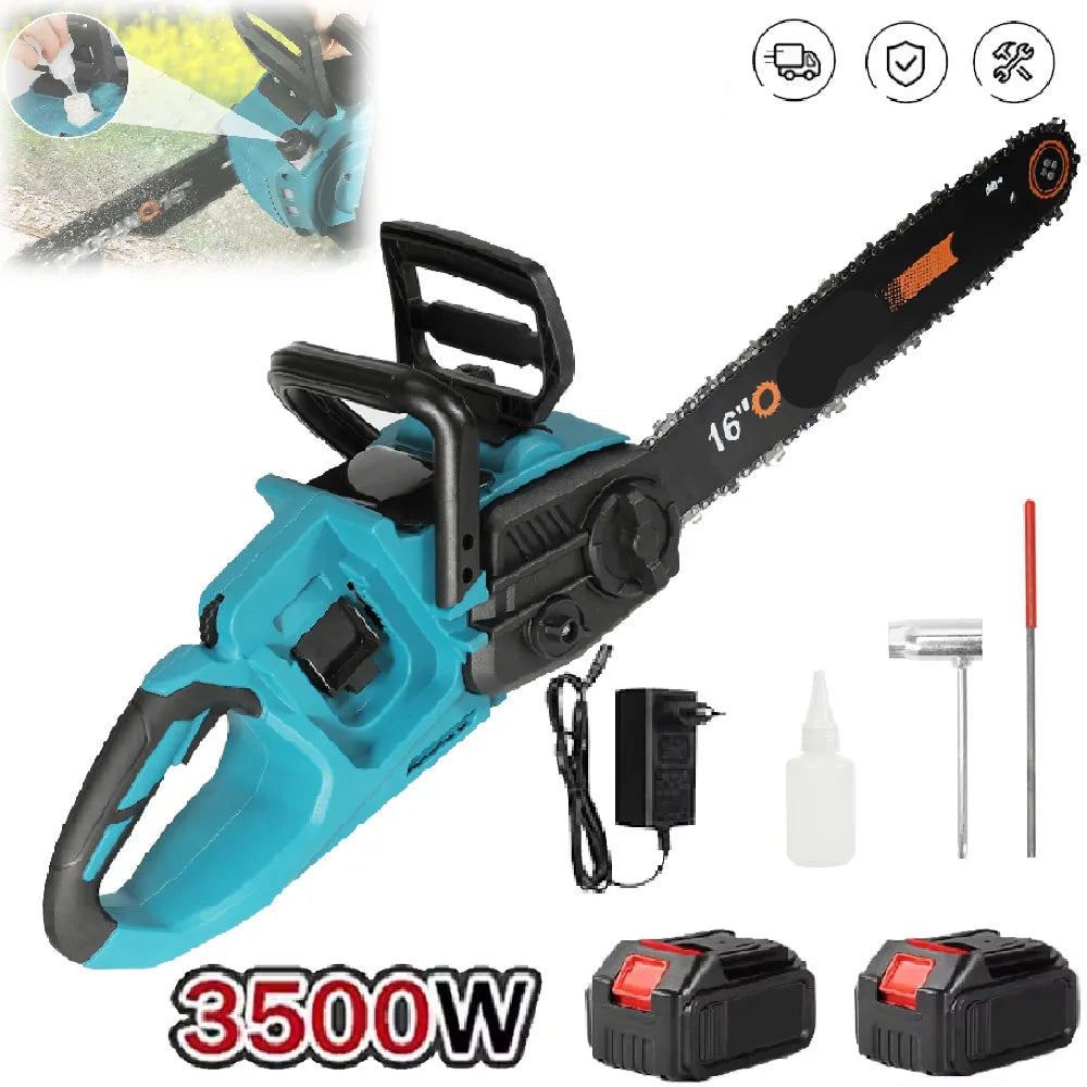 Kettingzaag - Snoeizaag - Takkenzaag - Handzaag - Draadloze -  16 Inch - 3500W - 18V - Brushless - Boom- en Houtzagen - Tuin - Zonder Accu