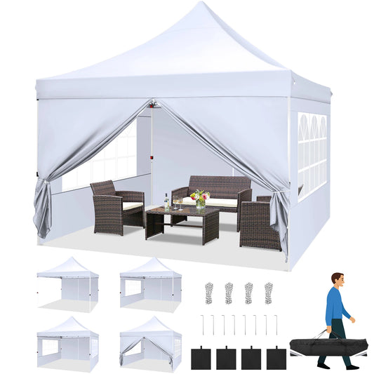 Vouwbare Partytent – Vouwgazebo – Pop-up Tent – Tuinkamer – Partytent Met Zijwanden – 3x3 Meter – Waterafstotend Oxford Doek