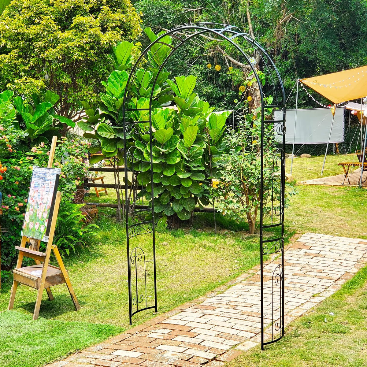 GARDEN Tuinboog, bruiloftsboog, voor binnen en buiten, voor gazon en tuin, voor verschillende klimplanten, tuindecoratie 220 cm x 115 cm x 36 cm