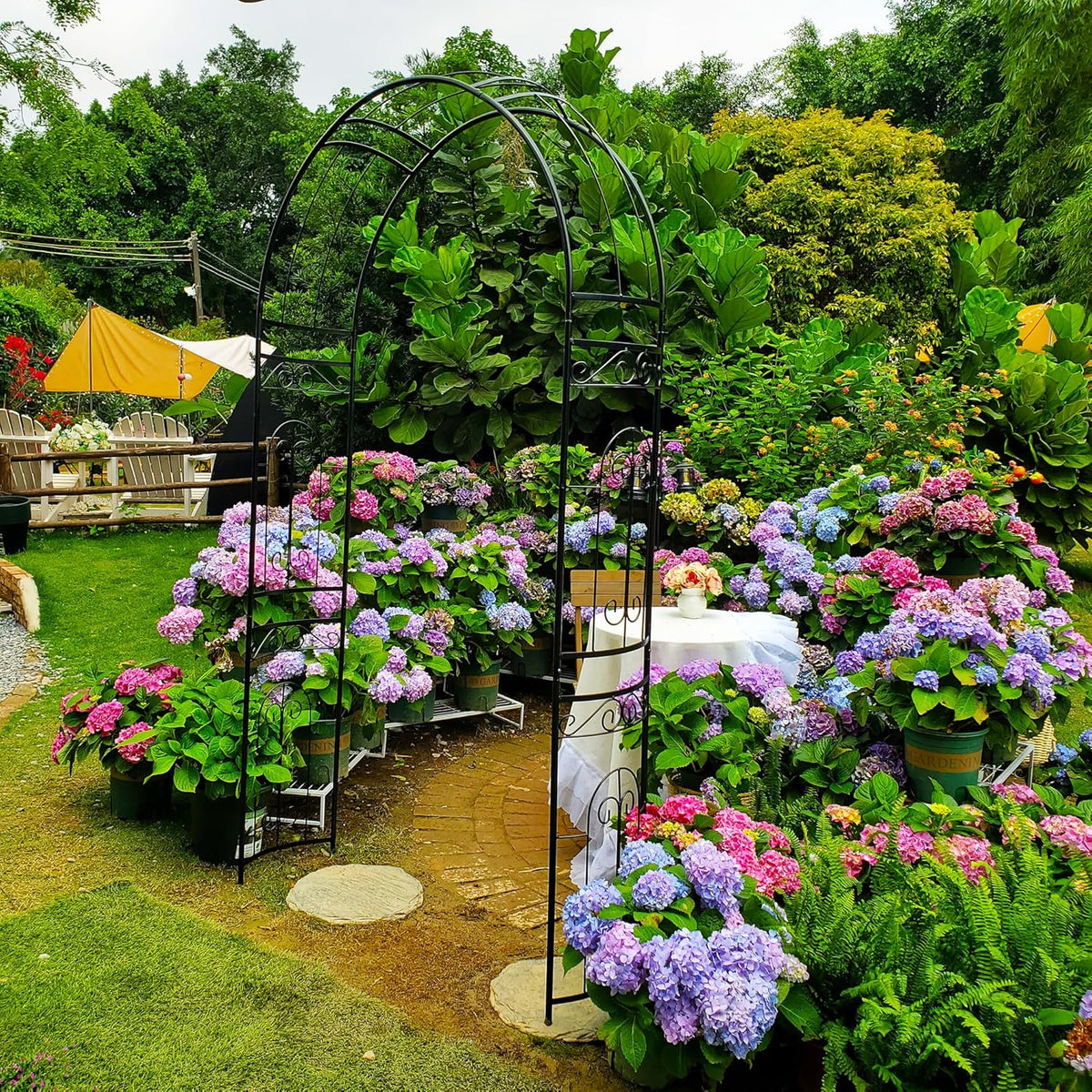 GARDEN Tuinboog, bruiloftsboog, voor binnen en buiten, voor gazon en tuin, voor verschillende klimplanten, tuindecoratie 220 cm x 115 cm x 36 cm