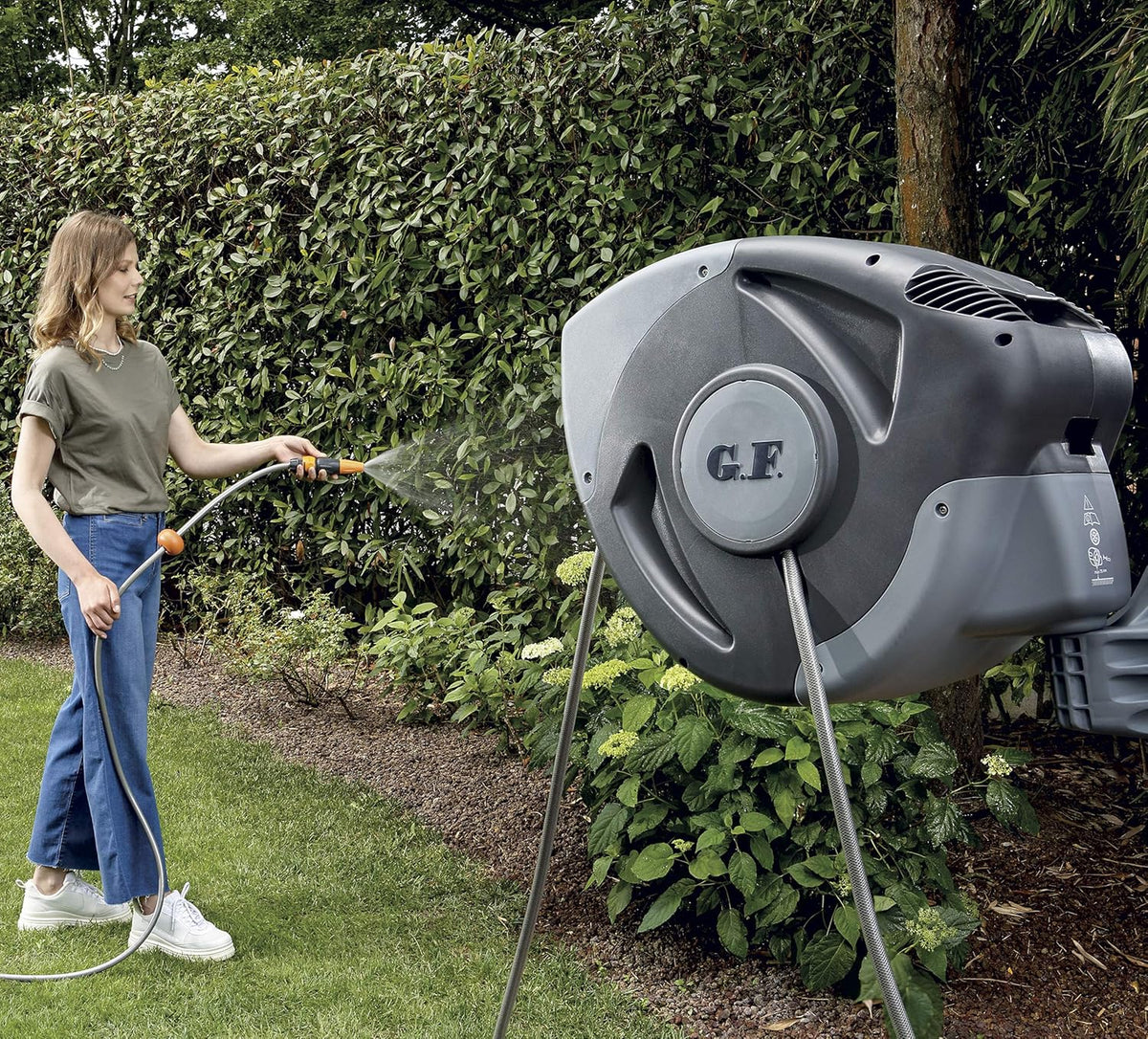 GF Garden, Rewall 30, wandslangbox, automatisch, 30 meter, tot 180° draaibaar