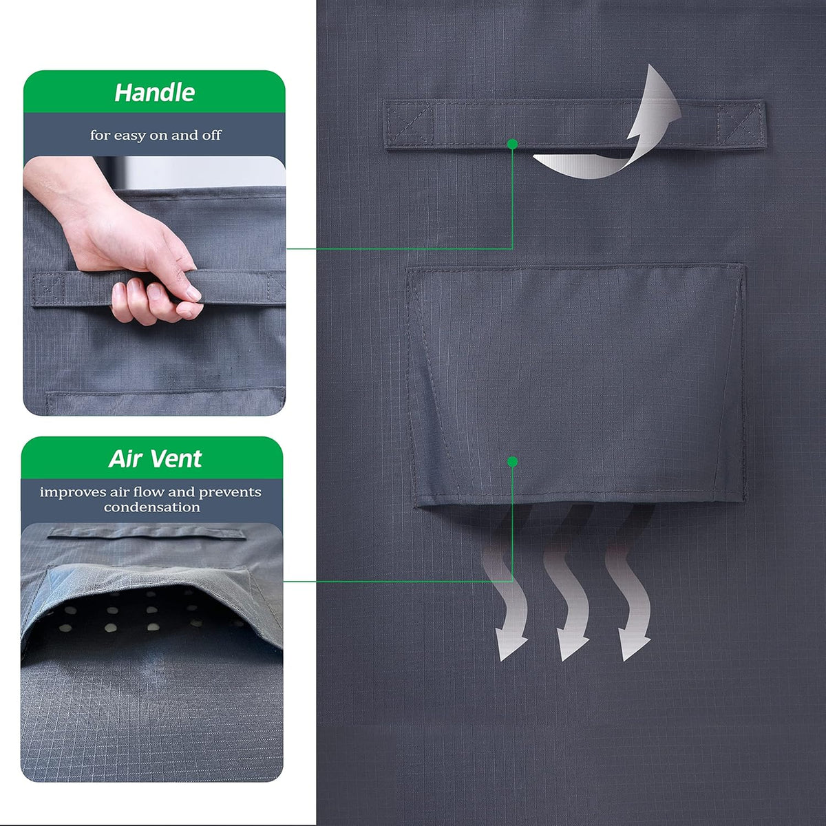 F&J Outdoors Tuinmeubelhoezen Waterdichte Outdoor Tafelhoes Heavy Duty Scheurbestendig Cinched Taille Winddicht Extra Grote Tuinmeubelhoes, Grijs, 330 x 89 cm