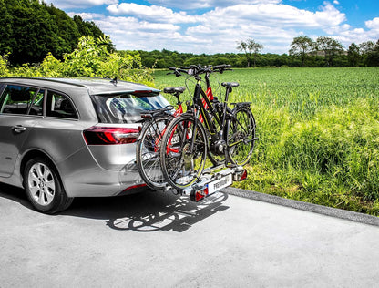 LAS 12011LAS Premium Bicycle Carrier E-Bike Rack Fully Pre-Assembled, Anti-Theft Protection, for 2 Bikes, Tow Bar - QUORE