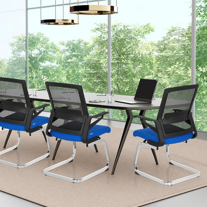 hjh OFFICE 732070 bezoekersstoel Inventor V stof/netrug zwart blauw stoel cantilever met lendensteun