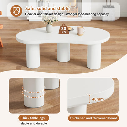 Halve Maan Salontafel – Bijzettafel – Woonkamertafel – Moderne Tafel – MDF Tafelblad – PVC Poten – Anti-Kras Viltjes