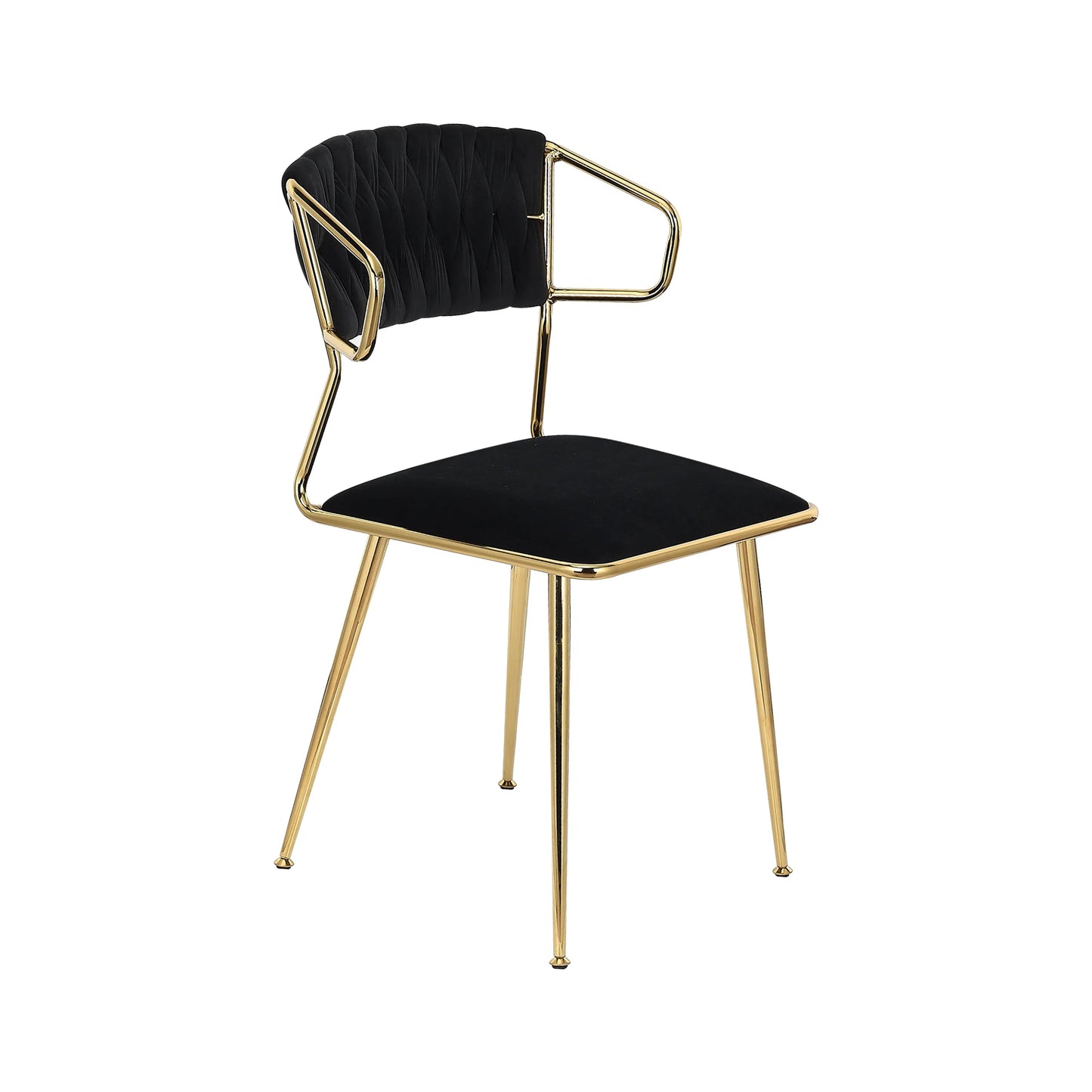 Eetkamerstoelen – Stoelen – Set Van Twee – Velvet Stoelen – Fluwelen Bekleding – Metalen Frame – Ergonomische Armleuningen - QUORE