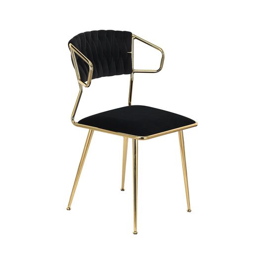 Eetkamerstoelen – Stoelen – Set Van Twee – Velvet Stoelen – Fluwelen Bekleding – Metalen Frame – Ergonomische Armleuningen - QUORE