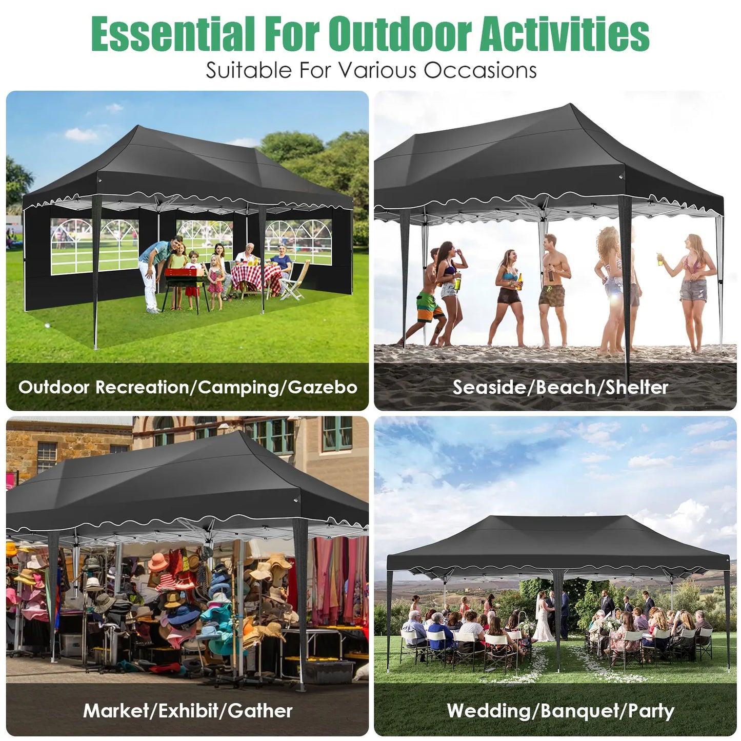 Partytent – Tent – Overkapping – Tuin Tent – 3x6 Meter – Waterdicht – UPF 50+ Bescherming - Blauw - QUORE