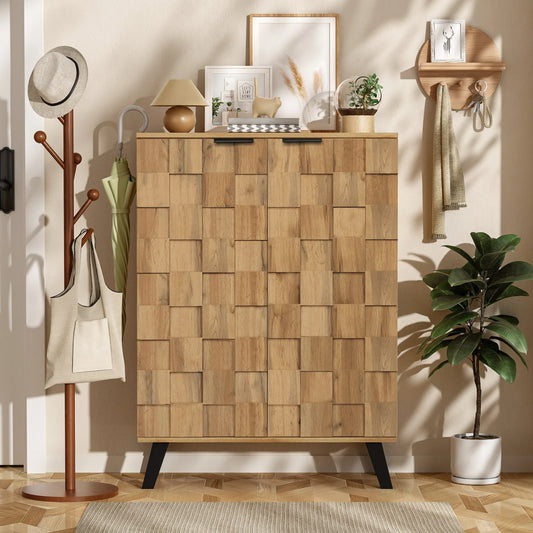 Schoenenkast – Schoenenschrank – Schoenopberger – Schoenmeubel – Schoenenrek – 4 Lades – Modern Geometrisch Design – Stevige Kwaliteitsbouw
