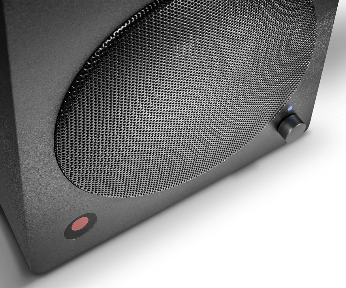 wavemaster CUBE NEO black - rek-luidsprekersysteem (50 Watt) met Bluetooth-streaming, digitale aansluiting en IR-afstandsbediening, actieve boxen, gebruik voor TV/Tablet/Smartphone, zwart (66380)