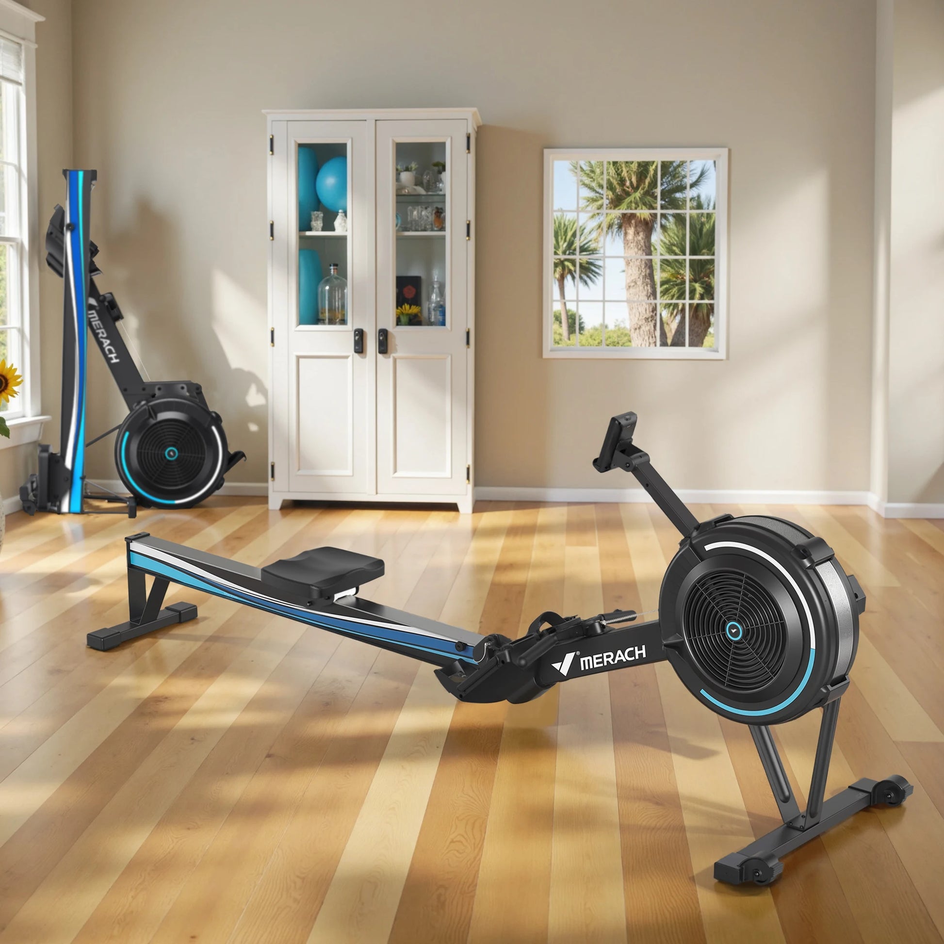 Roeimachine – Indoor Rower – Fitness Roeier – Workout Machine – Ergometer – 10 Niveaus Luchtweerstand – Ergonomisch Verstelbaar Zadel - QUORE
