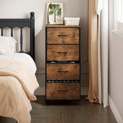 Fabric Chest of Drawers - Chest of Drawers - Storage Cabinet - 4 Drawers - Compact Cabinet - Versatile - Home Organizer - Metal Frame - Dark Gray