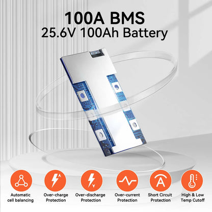 24V 100Ah LiFePO4 Accu – Lithium Batterij – Caravan Accu – Camper Accu – Zonne-energie Accu – Hoog Capaciteit – 15.000 Cycli Levensduur