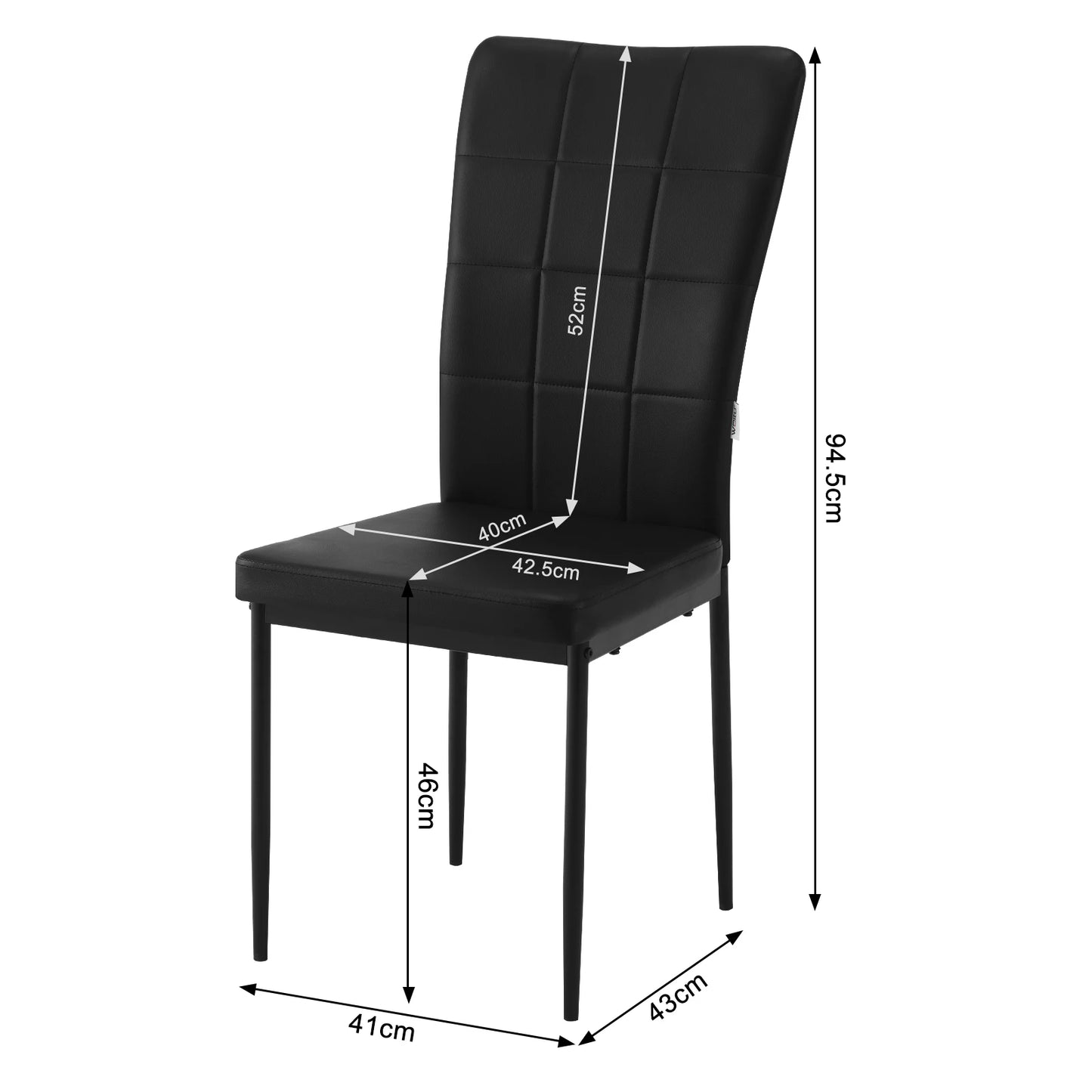 Eetkamerstoelen - Set Moderne Eetkamerstoel - Eetstoel - Tuinstoelen - Gevoerde Stoelen met Hoge Rugleuning - Elegante Kunstlederen Stoelen voor Woonkamer, Keuken en Restaurant - Set van 4 - Wit - QUORE