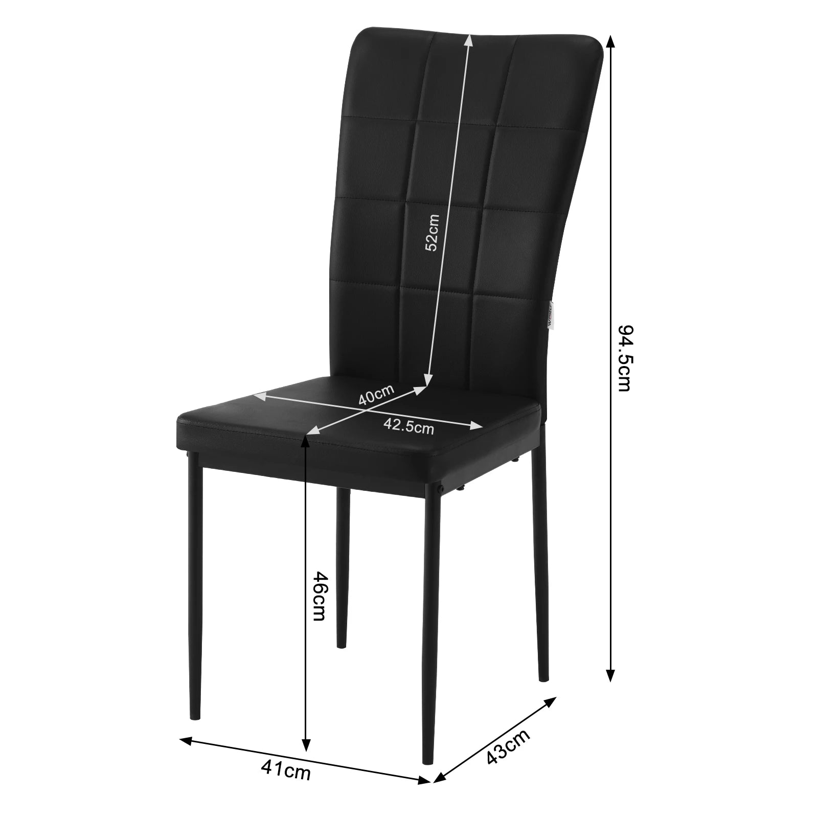 Eetkamerstoelen - Set Moderne Eetkamerstoel - Eetstoel - Tuinstoelen - Gevoerde Stoelen met Hoge Rugleuning - Elegante Kunstlederen Stoelen voor Woonkamer, Keuken en Restaurant - Set van 4 - Wit - QUORE