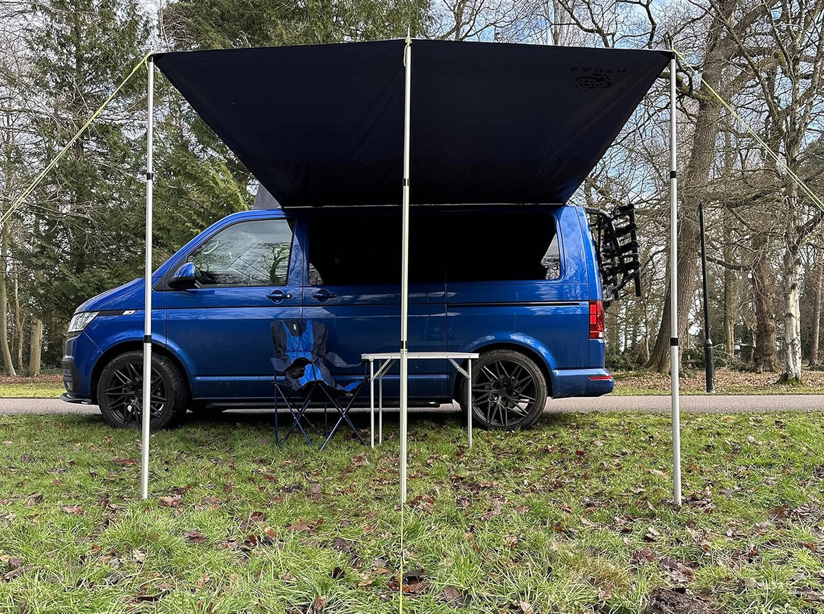 Wild Earth DELUX Zonnedak Luifel voor VW Camper Van Camper RV 2.4m x 3m Zwart
