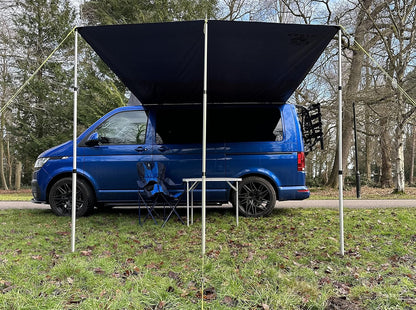 Wild Earth DELUX Zonnedak Luifel voor VW Camper Van Camper RV 2.4m x 3m Zwart