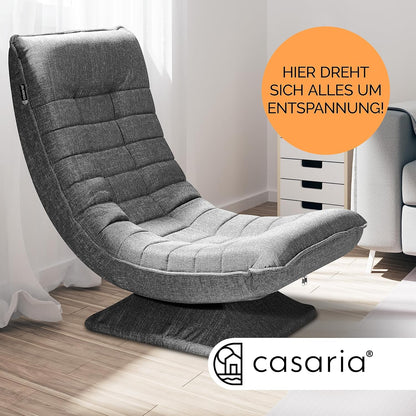 CASARIA® Armchair Adjustable 360° Rotatable Foldable Max 150kg 58x57x84cm Fabric Living Room Gaming Sofa Chair Chair Grey