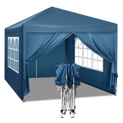Paviljoen - Tuinpaviljoen - Partytent - Tuintent - Pop-up Kliksysteem - Stabiel - Opvouwbaar - Waterdicht - Winterbestendig - 50+UV-Bescherming - voor Tuin - Buiten - Achtertuin - 210D Oxford-doek - Ijzeren Buis - 5~10M² - 3 x 3 m - Blauw