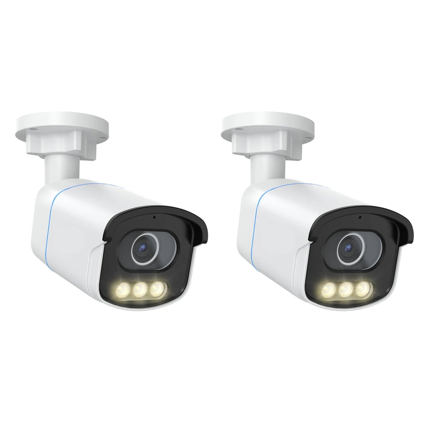 Beveiligingscamera - Buiten Camera met Nachtzicht - Camerabewaking - 2-Pack - 5MP 3K - PoE - IP Camera - AI Personen - Voertuigen Detectie - Ingebouwde Microfoon - 4500K Warm Licht - Waterdicht IP66 - 330x330x83mm - QUORE