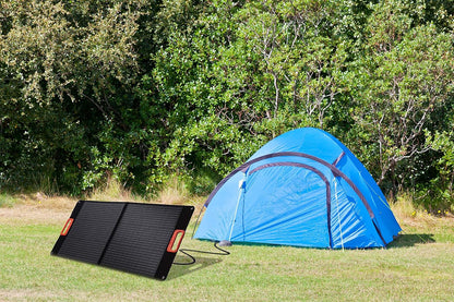 Technaxx Zonnepaneel, opvouwbaar, 100 W, TX-206, voor buiten, camping, balkon, enz., draagbare monokristallijne zonnelader voor alle gangbare krachtcentrales met USB-A/USB-C/XT60/DC7909/MC4/Anderson