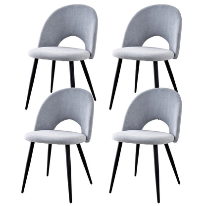Scandinavische Eetkamerstoelen – Eetkamerstoelen Set – Keukenstoelen – Design Stoelen – Moderne Stoelen – Grijs – Open Rugleuning – Zachte Velvet Bekleding