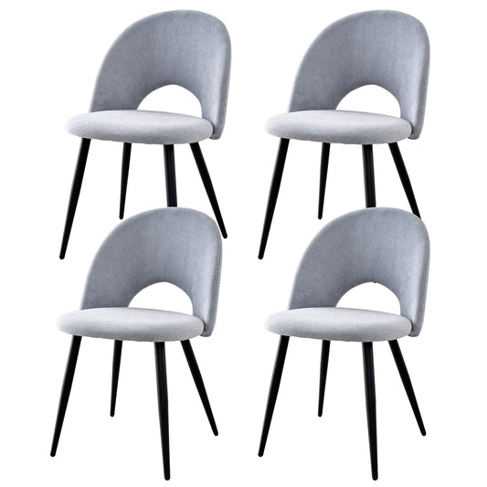 Scandinavische Eetkamerstoelen – Eetkamerstoelen Set – Keukenstoelen – Design Stoelen – Moderne Stoelen – Grijs – Open Rugleuning – Zachte Velvet Bekleding