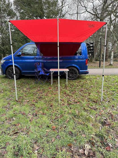Wild Earth DELUX Zonneluifel voor VW Camper Van Camper RV 2.4m x 3m ROOD