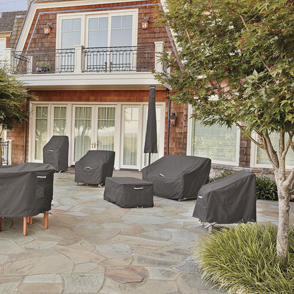 Classic Accessories Ravenna Ronde afdekking voor tuintafel en stoelen, donker taupe/mushroom/espresso (178 cm, large)