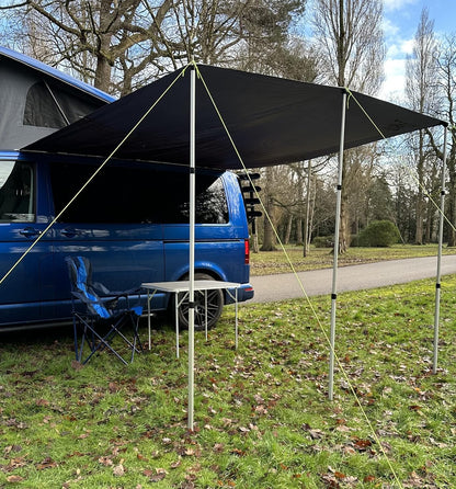 Wild Earth DELUX Zonnedak Luifel voor VW Camper Van Camper RV 2.4m x 3m Zwart