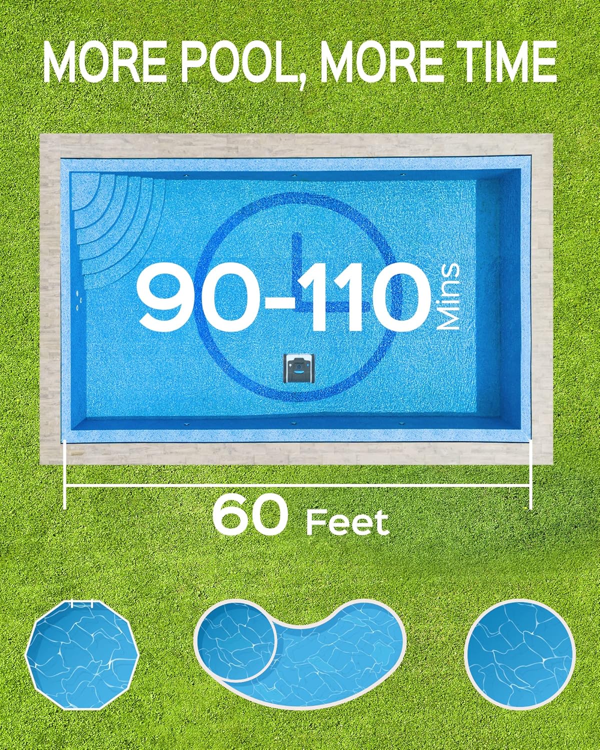 <font dir="auto" style="vertical-align: inherit;"><font dir="auto" style="vertical-align: inherit;">        Wybot Pool Robot, 110-minute battery life, fully automatic pool vacuum, pool vacuum with navigation and route planning, suitable for pools under 12