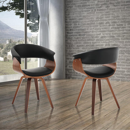 Derby Dark Wood Black Stoel uit meerdere lagen, walnoot, zwart, 62 x 51 x 72/81 cm (h x b)