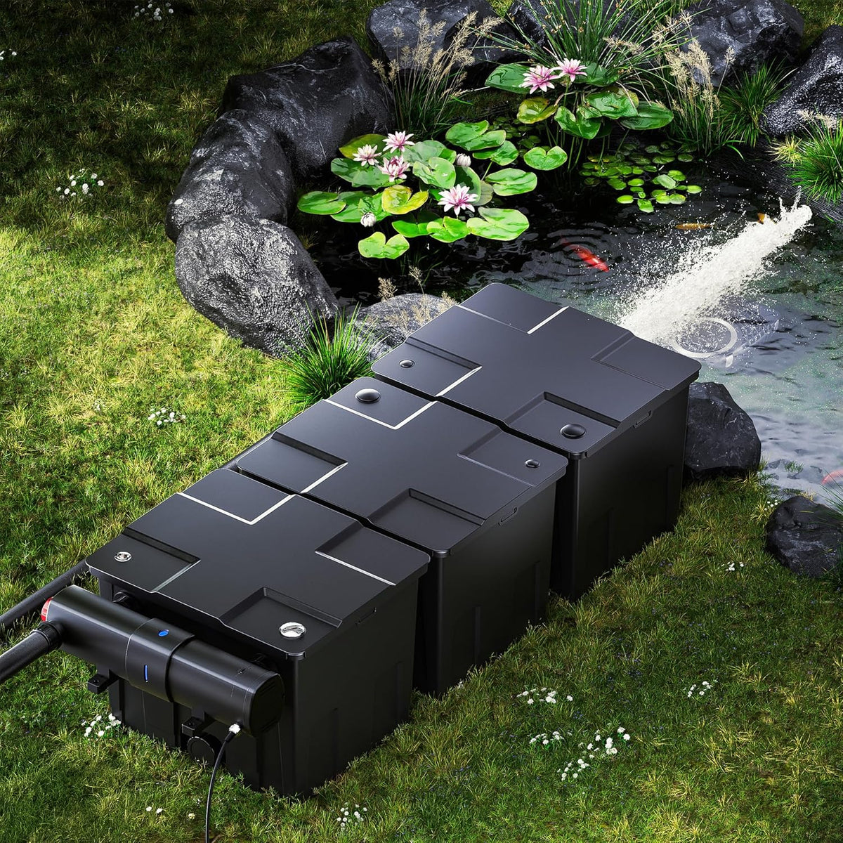 Set bio-vijverfilter 90.000 l met UVC 72W, vijverpomp 80 W en skimmer CSP-250