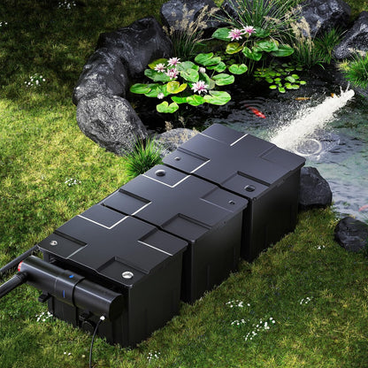 Set bio-vijverfilter 90.000 l met UVC 72W, vijverpomp 80 W en skimmer CSP-250